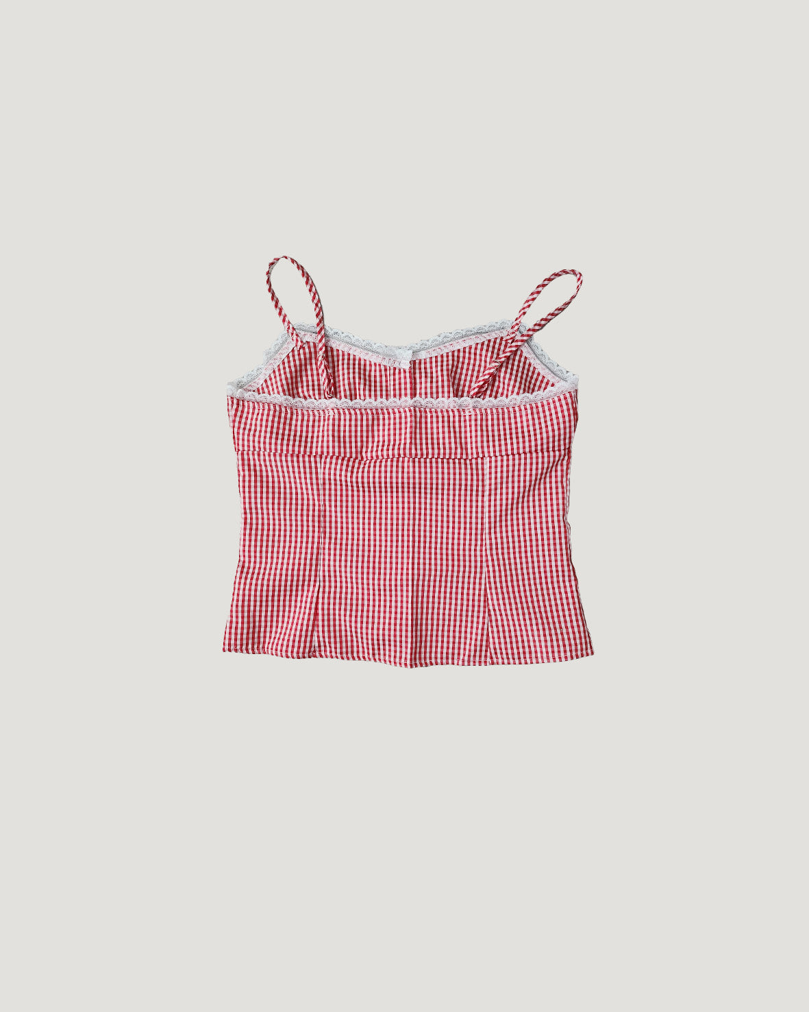 gingham check lace point camisole blouse