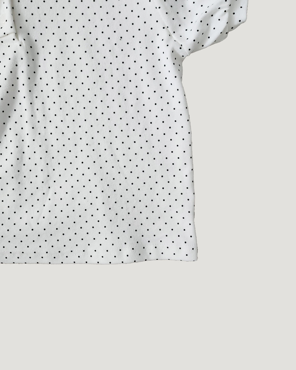 dot puff sleeve collar T