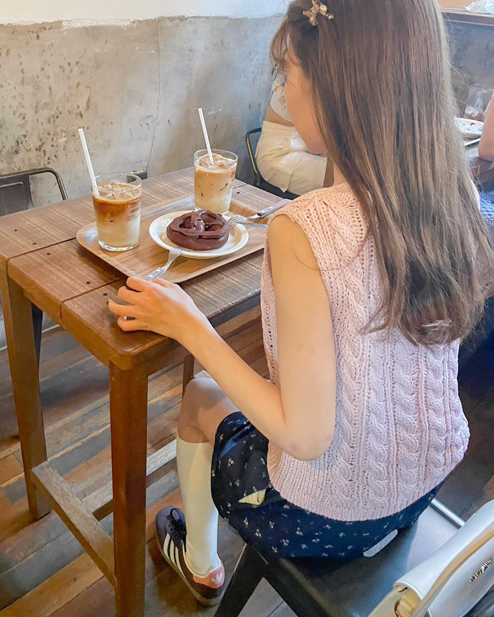 cable knit vest cardigan