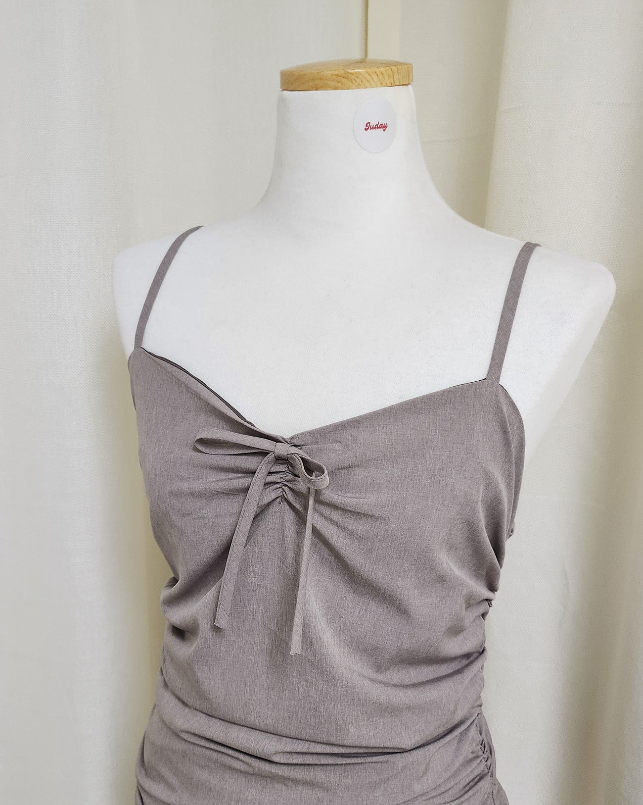 shirring balloon mini dress