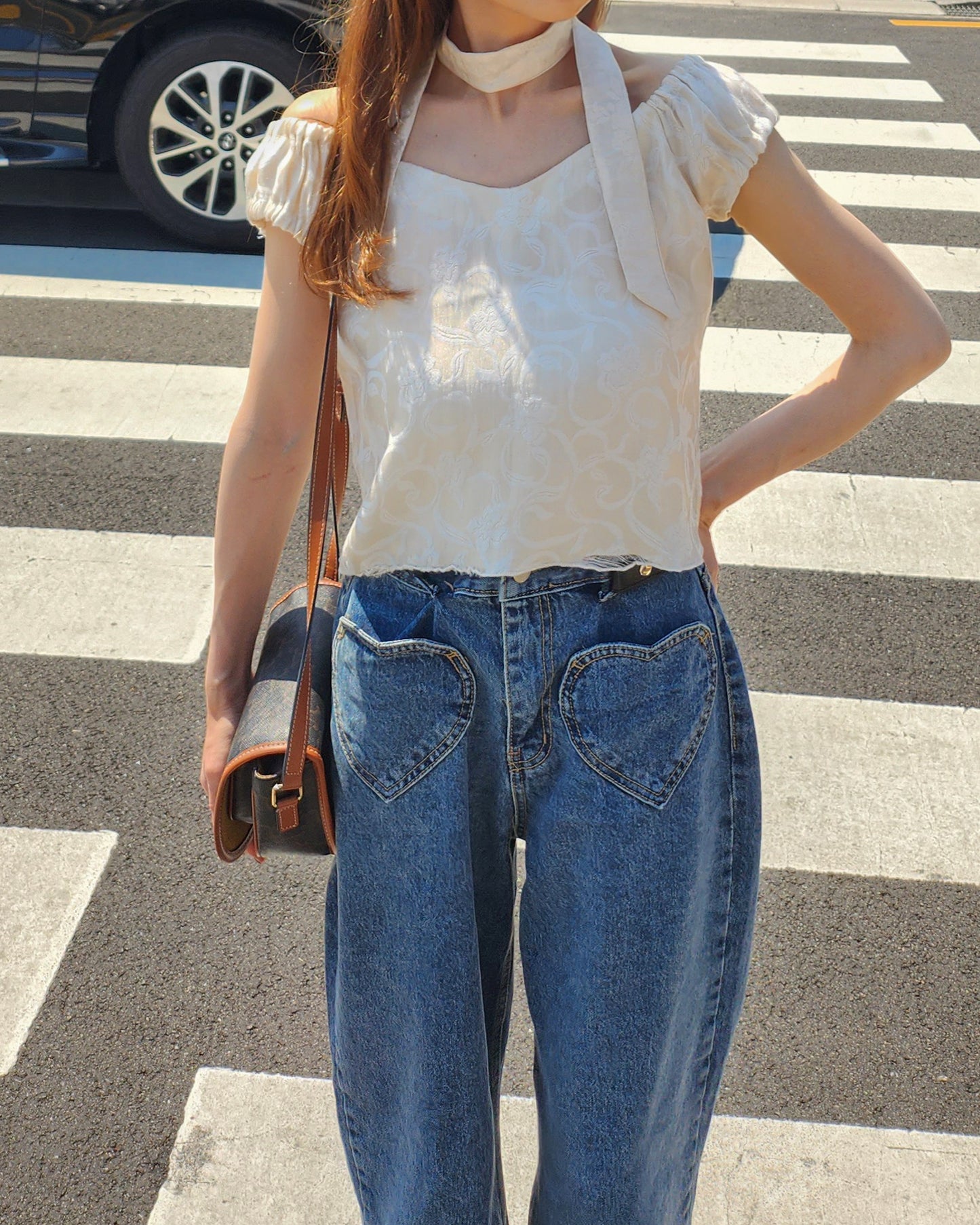 heart pocket denim