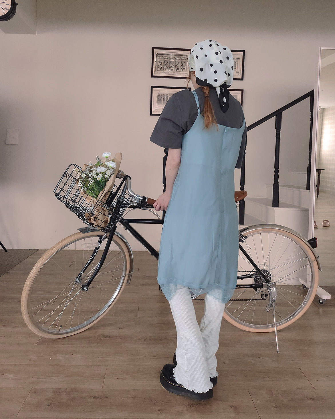 lace point camisole midi dress