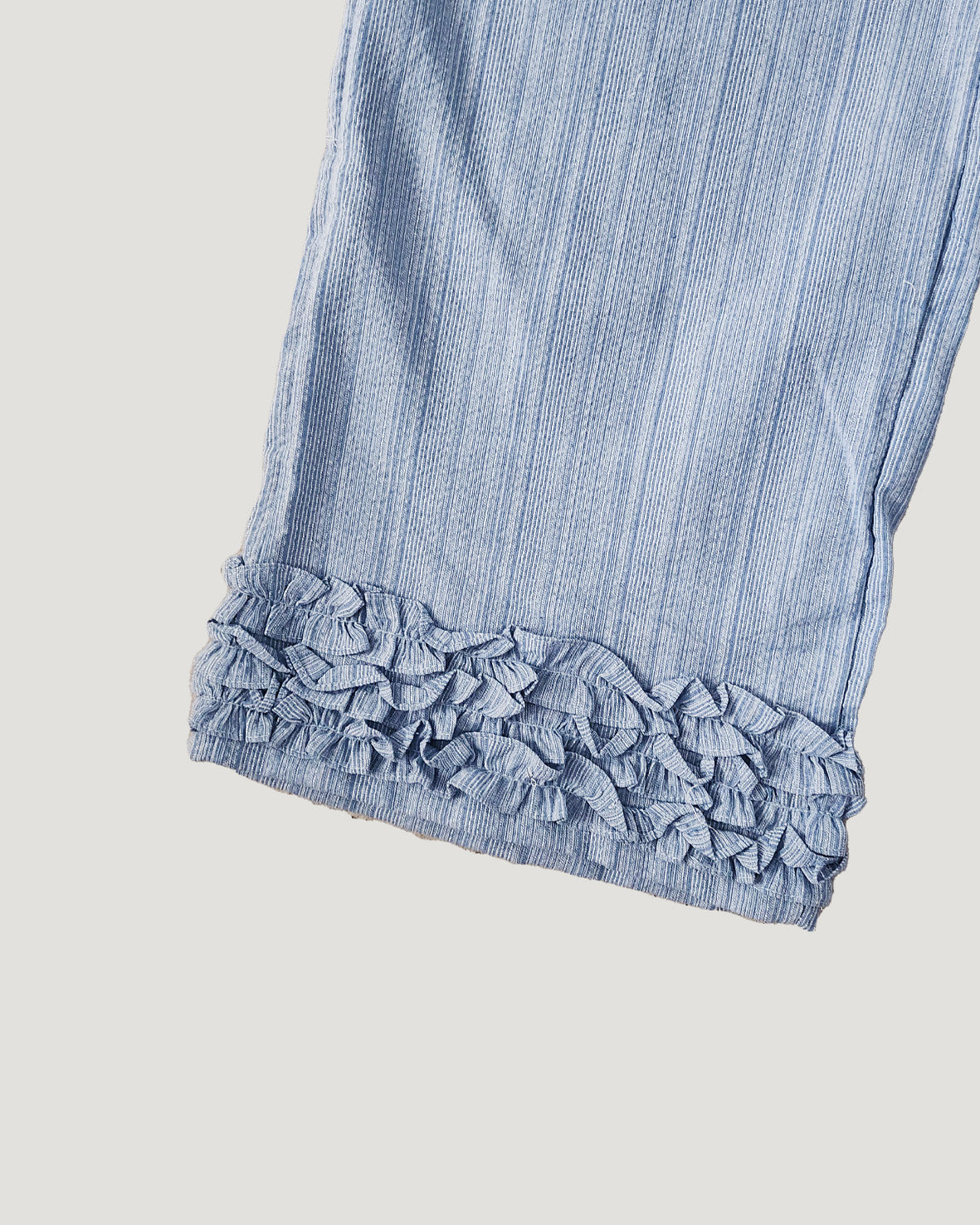 stripe hem frill pants