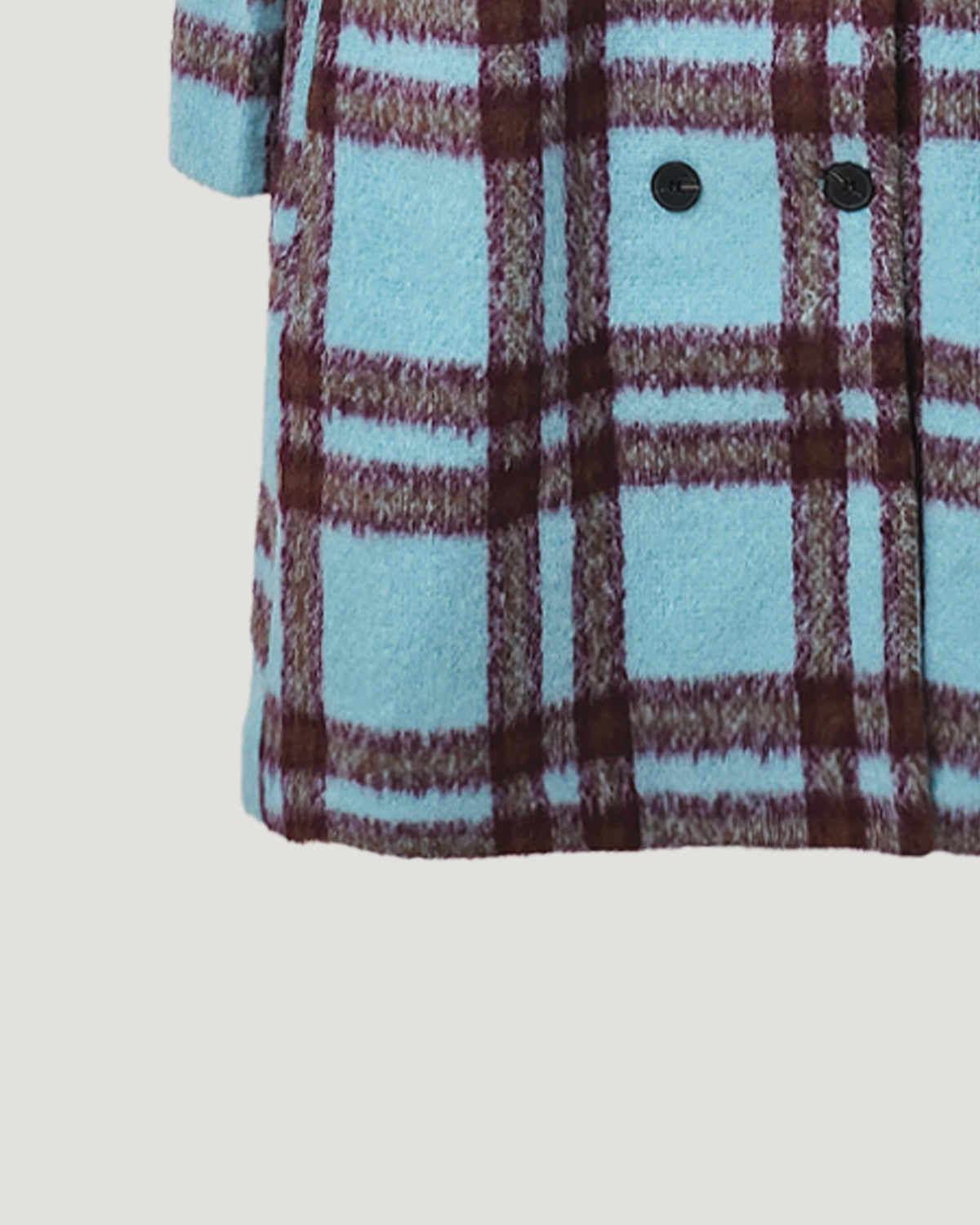 check wool blended coat