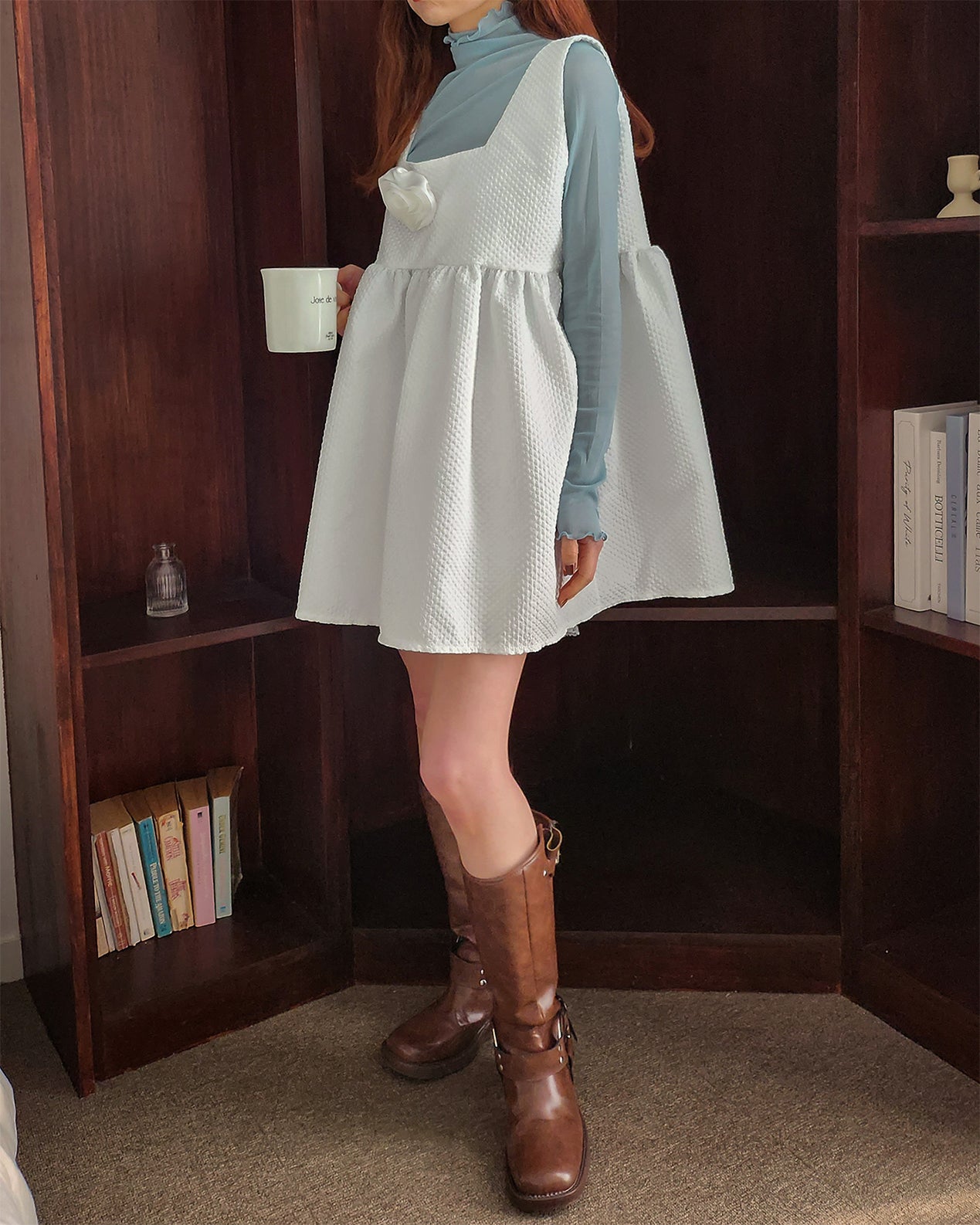 rose corsage set emboss tunic