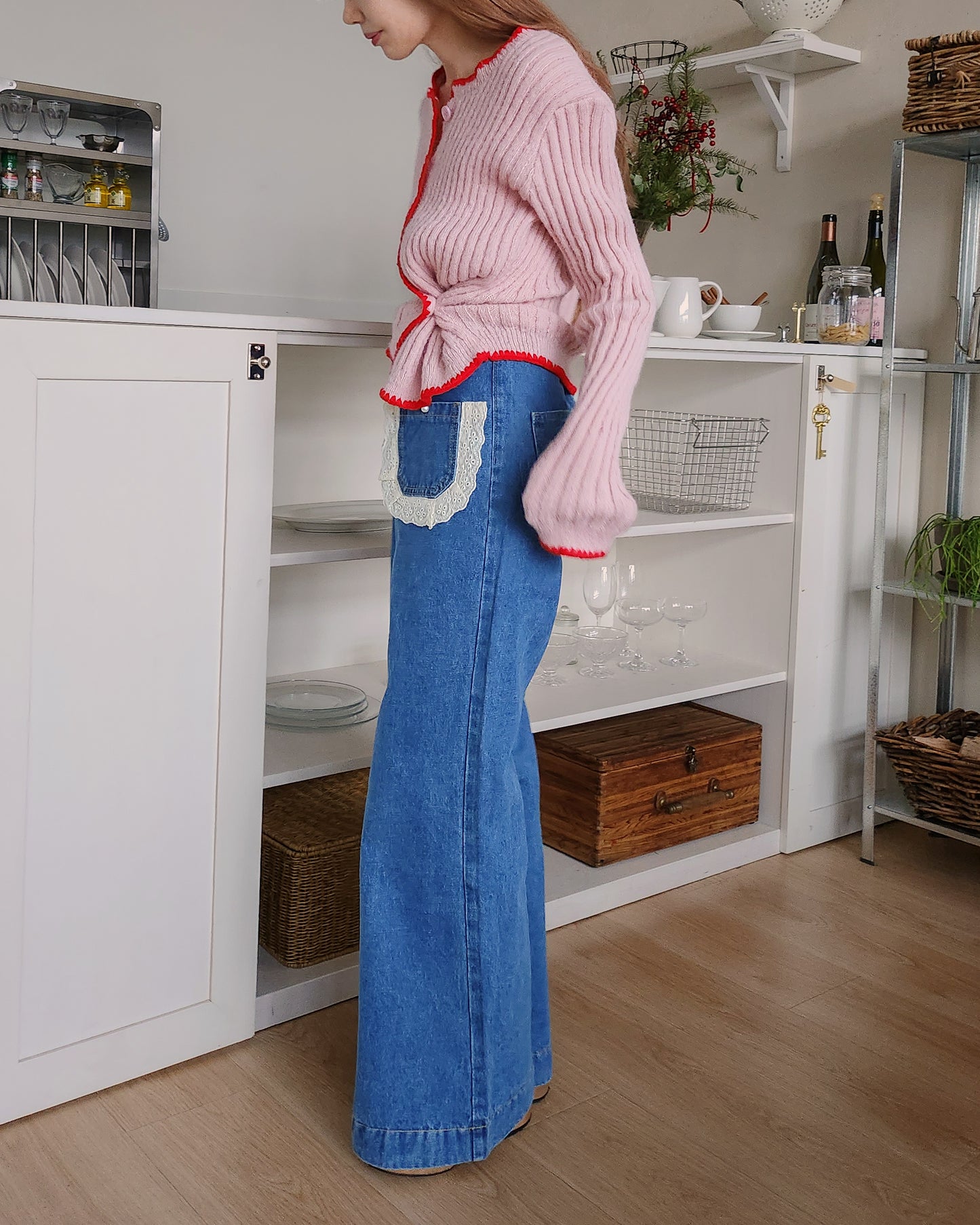 bicolor 2way  knit cardigan