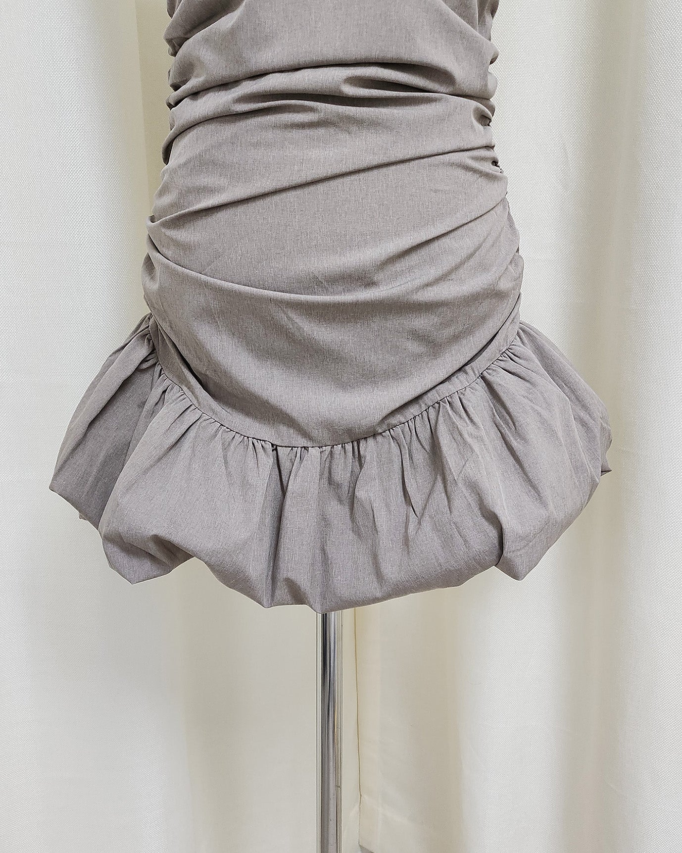 shirring balloon mini dress