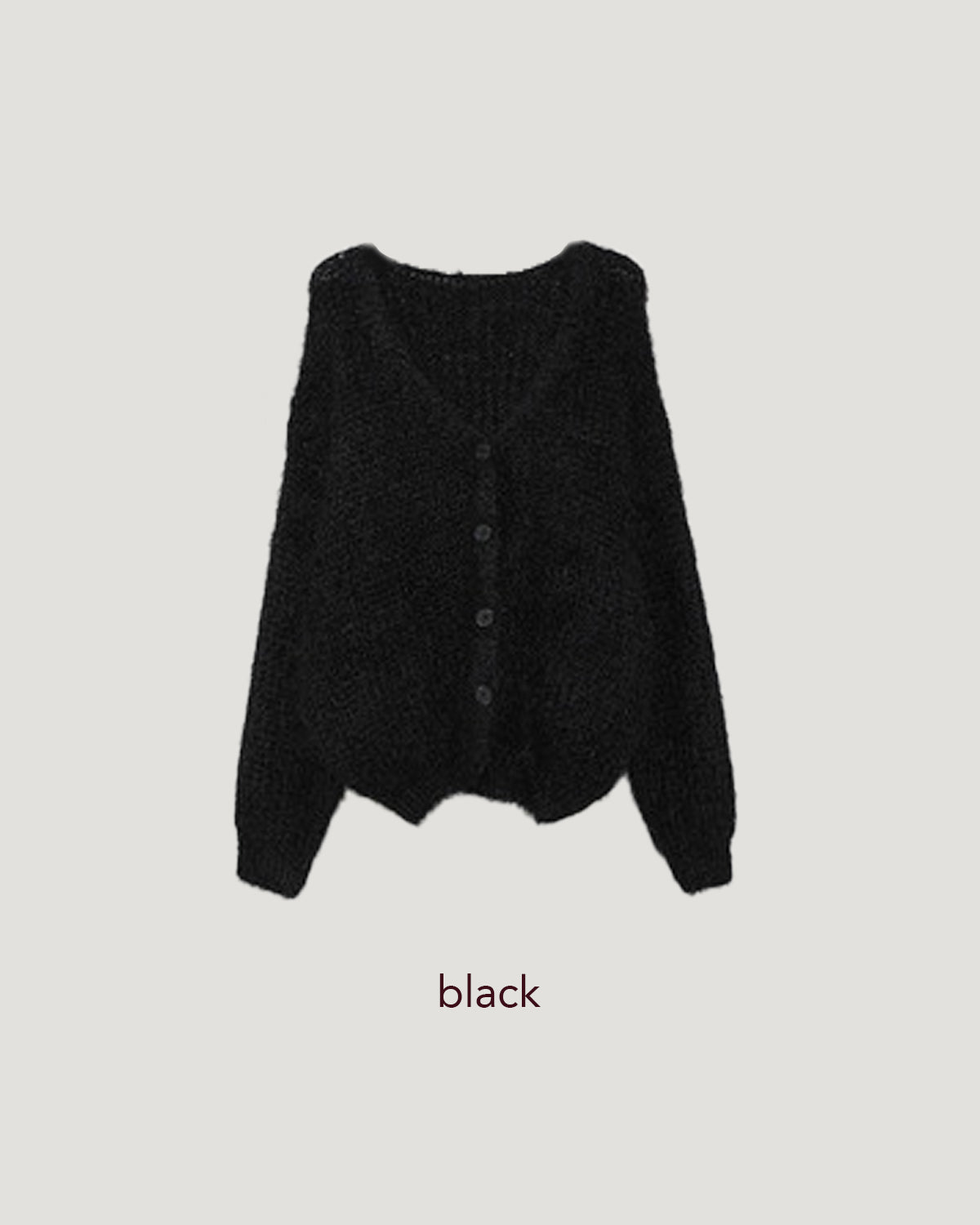 shaggy knit color cardigan
