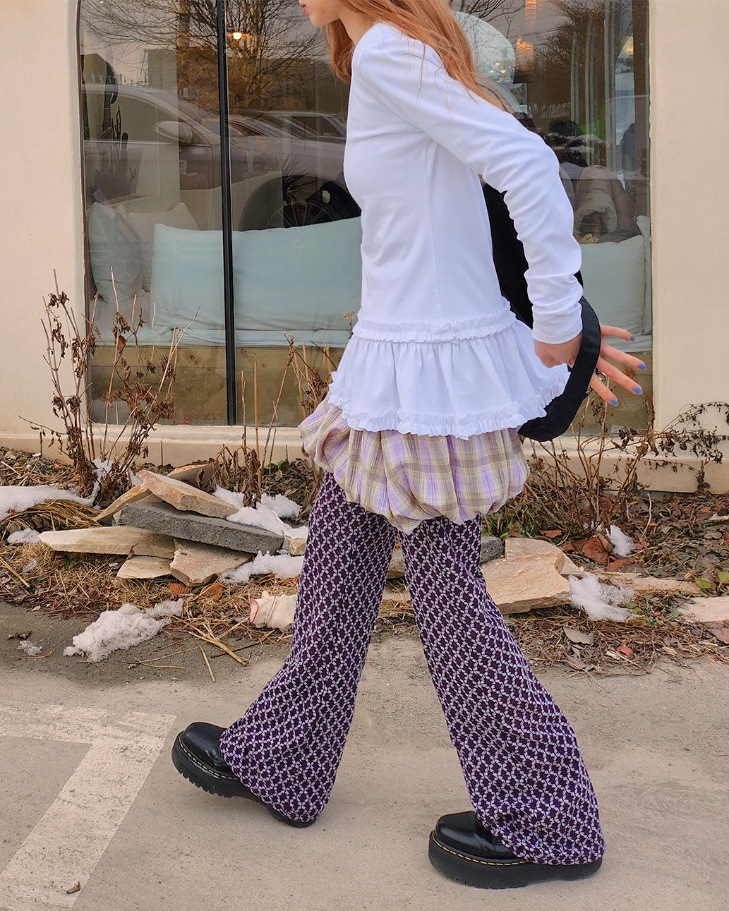 check balloon mini skirt