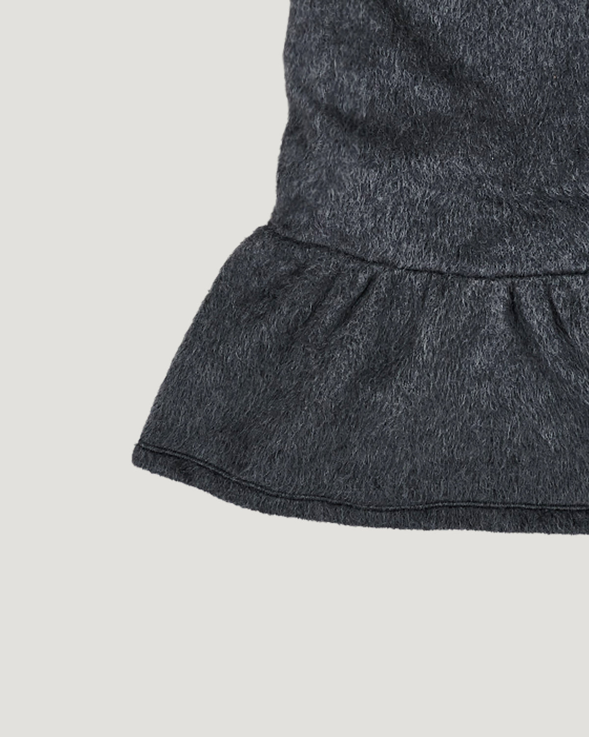 fur back ribbon mini dress