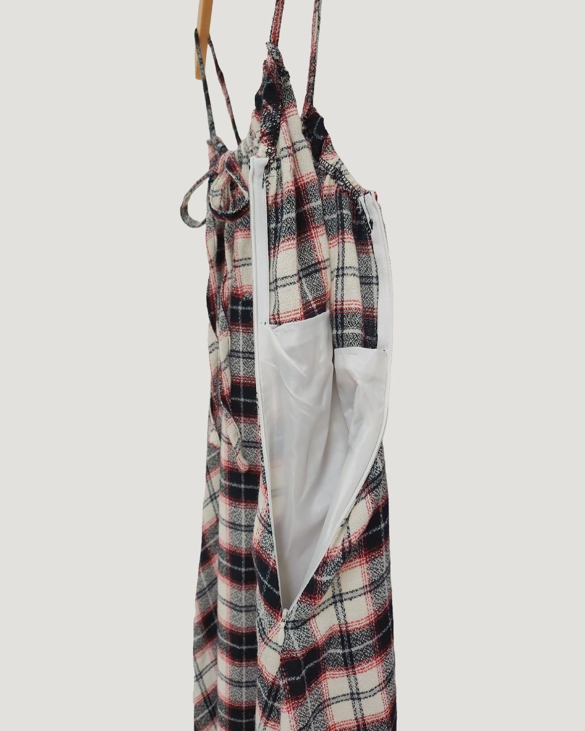 check camisole flare dress