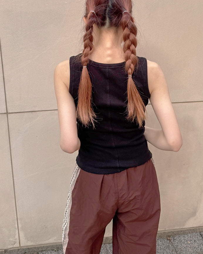 studs point rib tank top