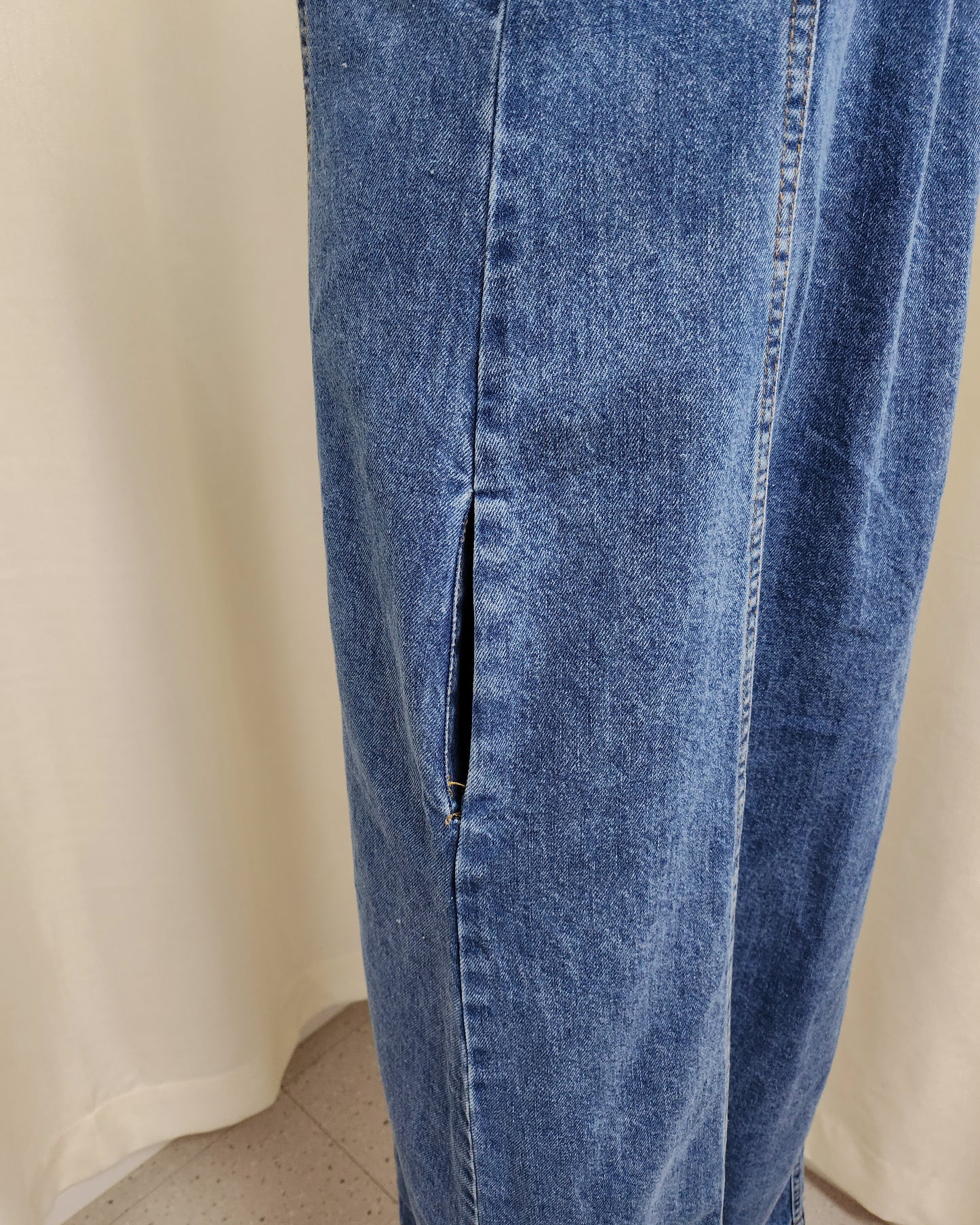 denim salopette long dress