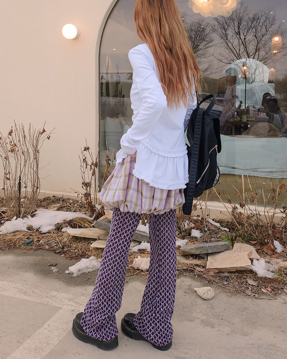 check balloon mini skirt