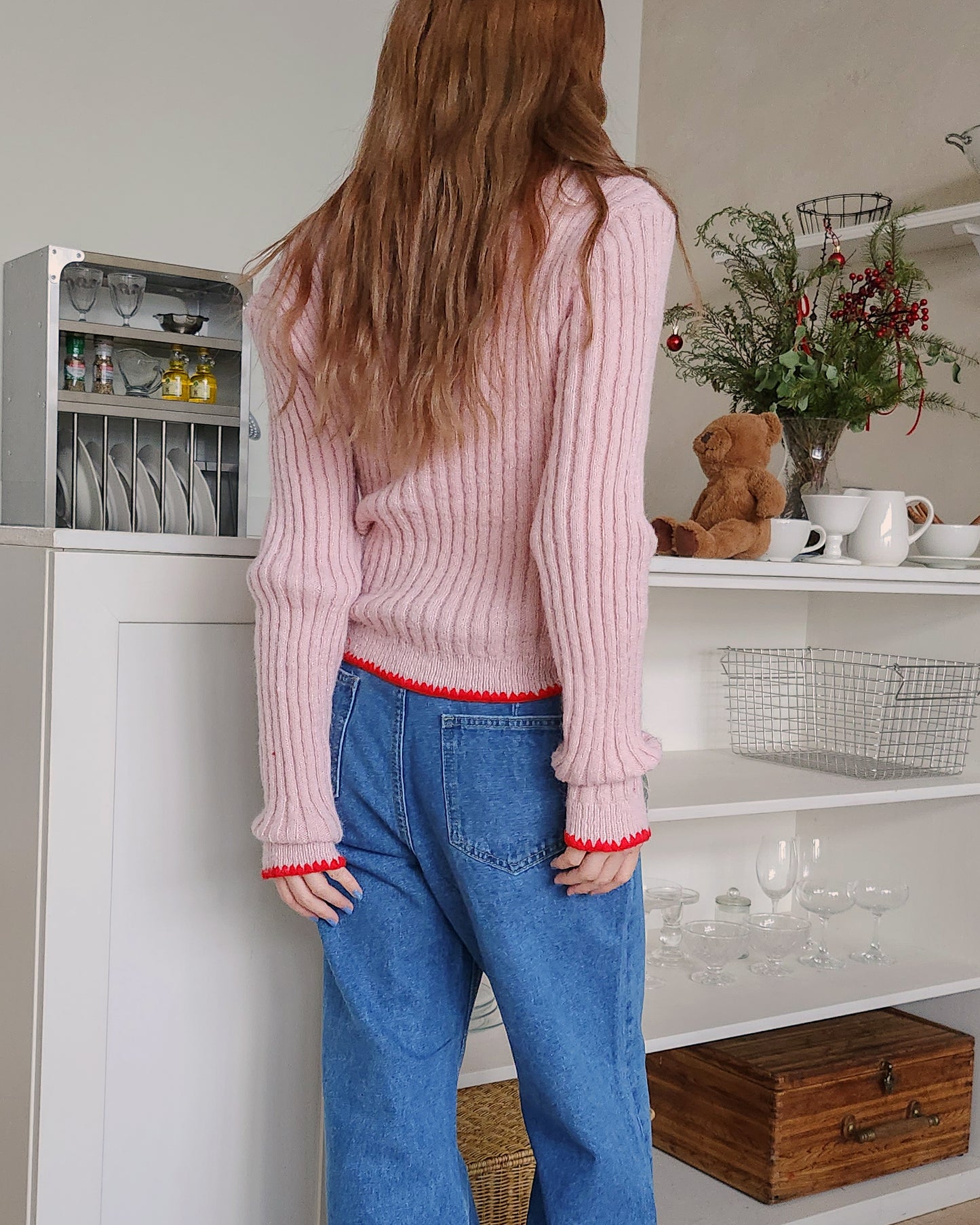 bicolor 2way  knit cardigan