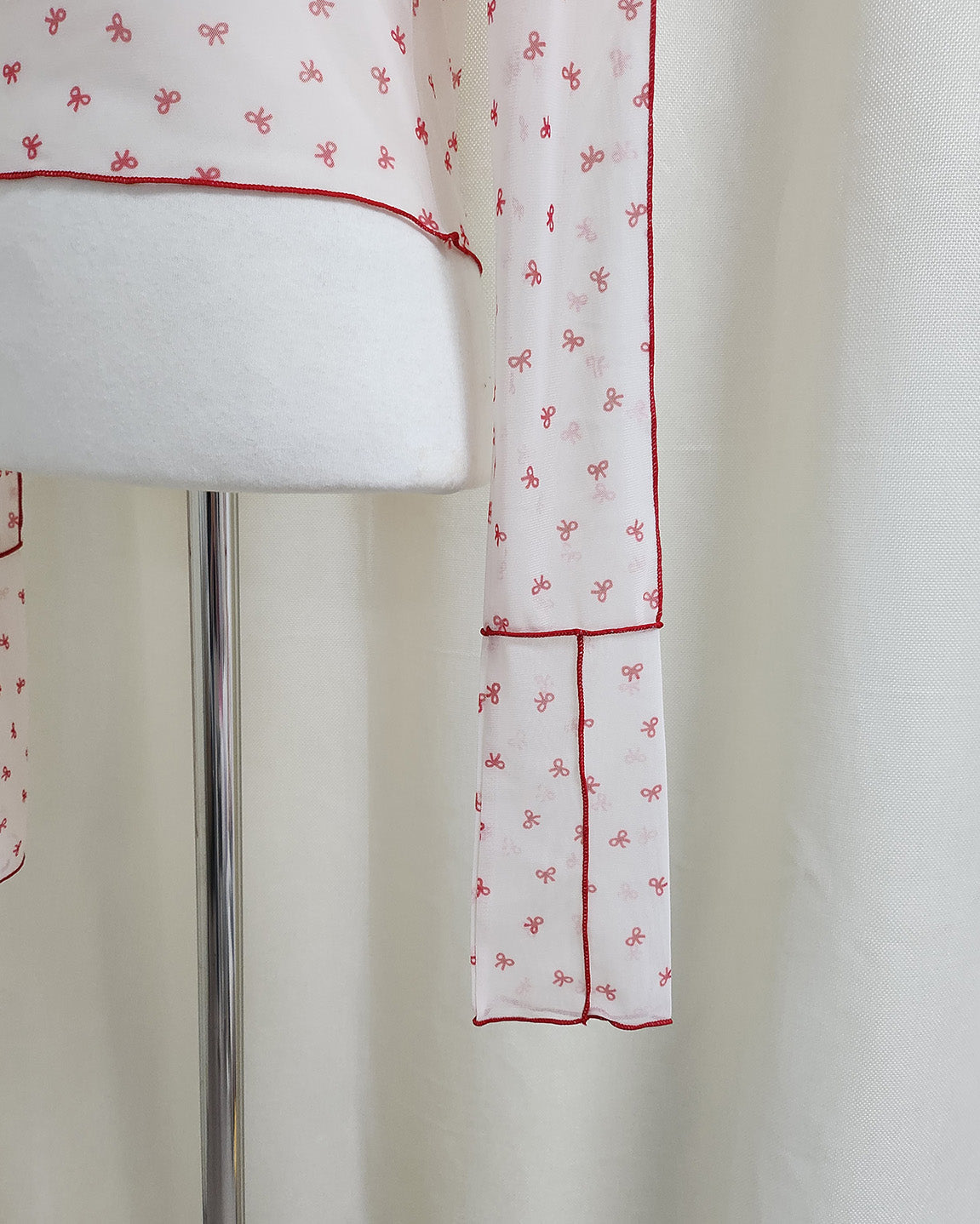 ribbon pattern sheer top