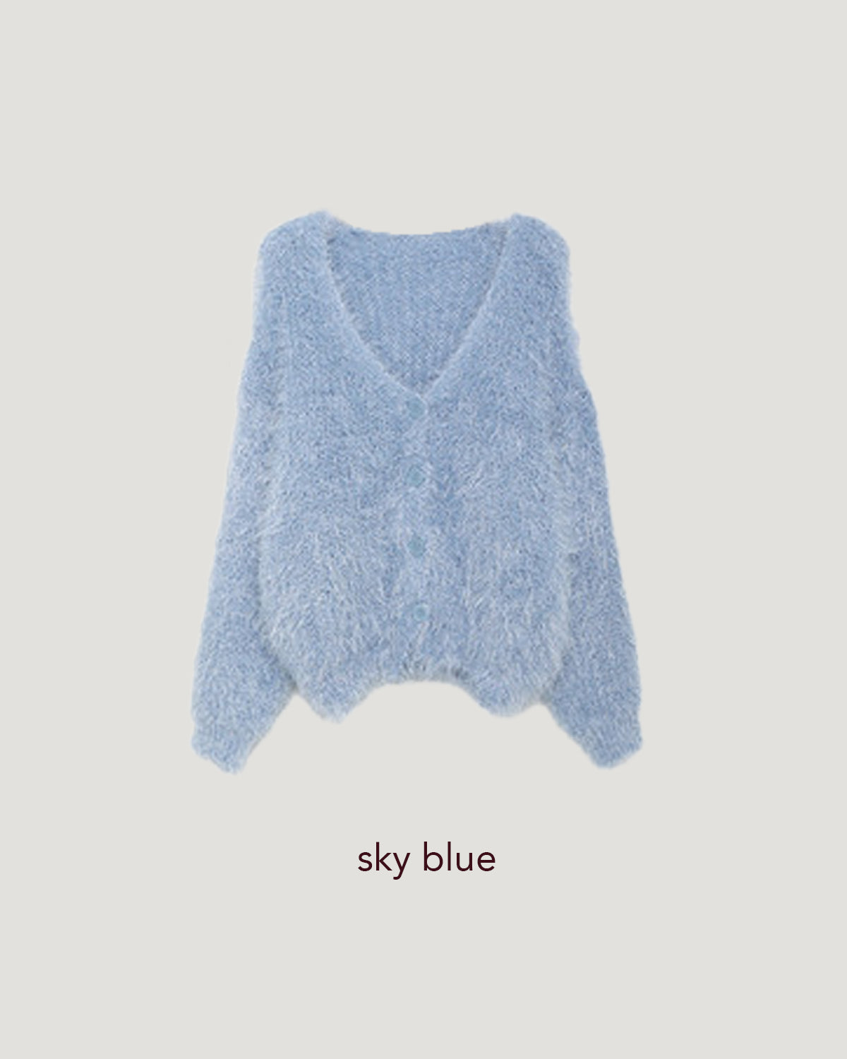 shaggy knit color cardigan