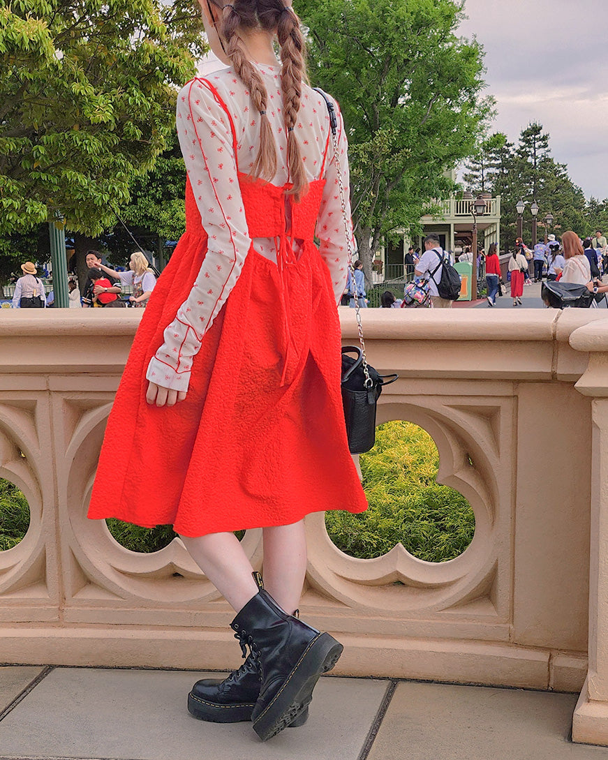 ribbon pattern sheer top