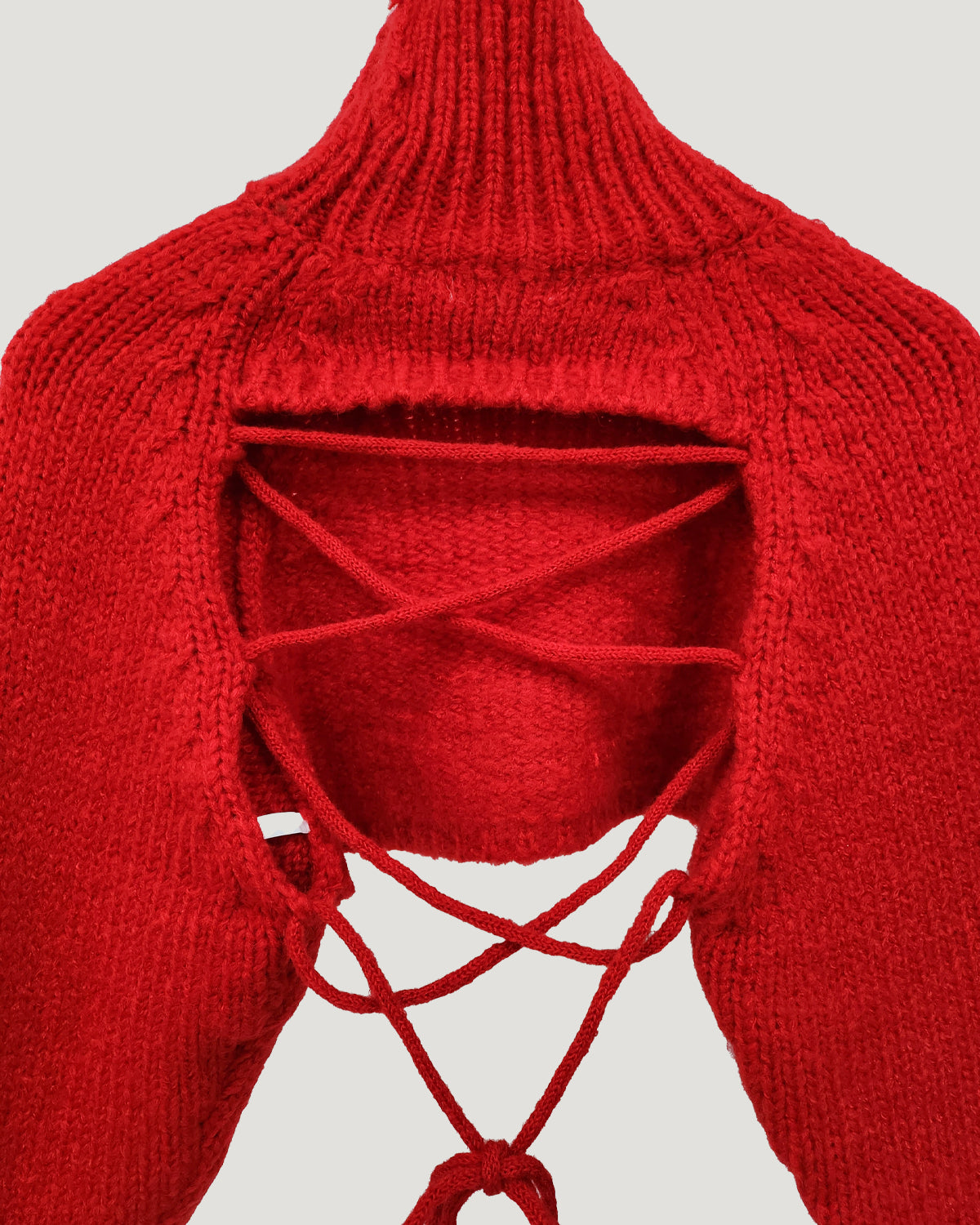 turtleneck eyelet short knit