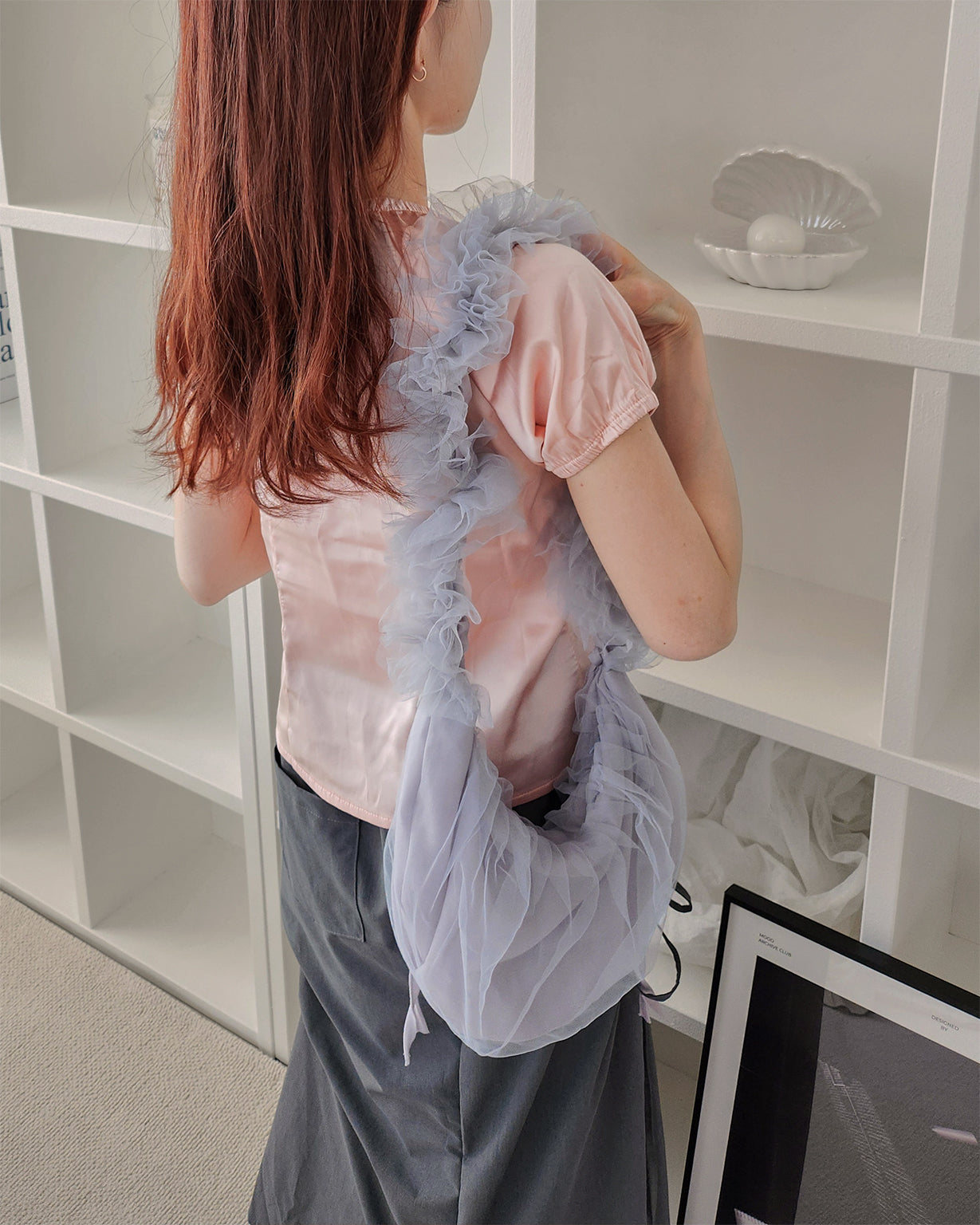tulle shirring frill bag