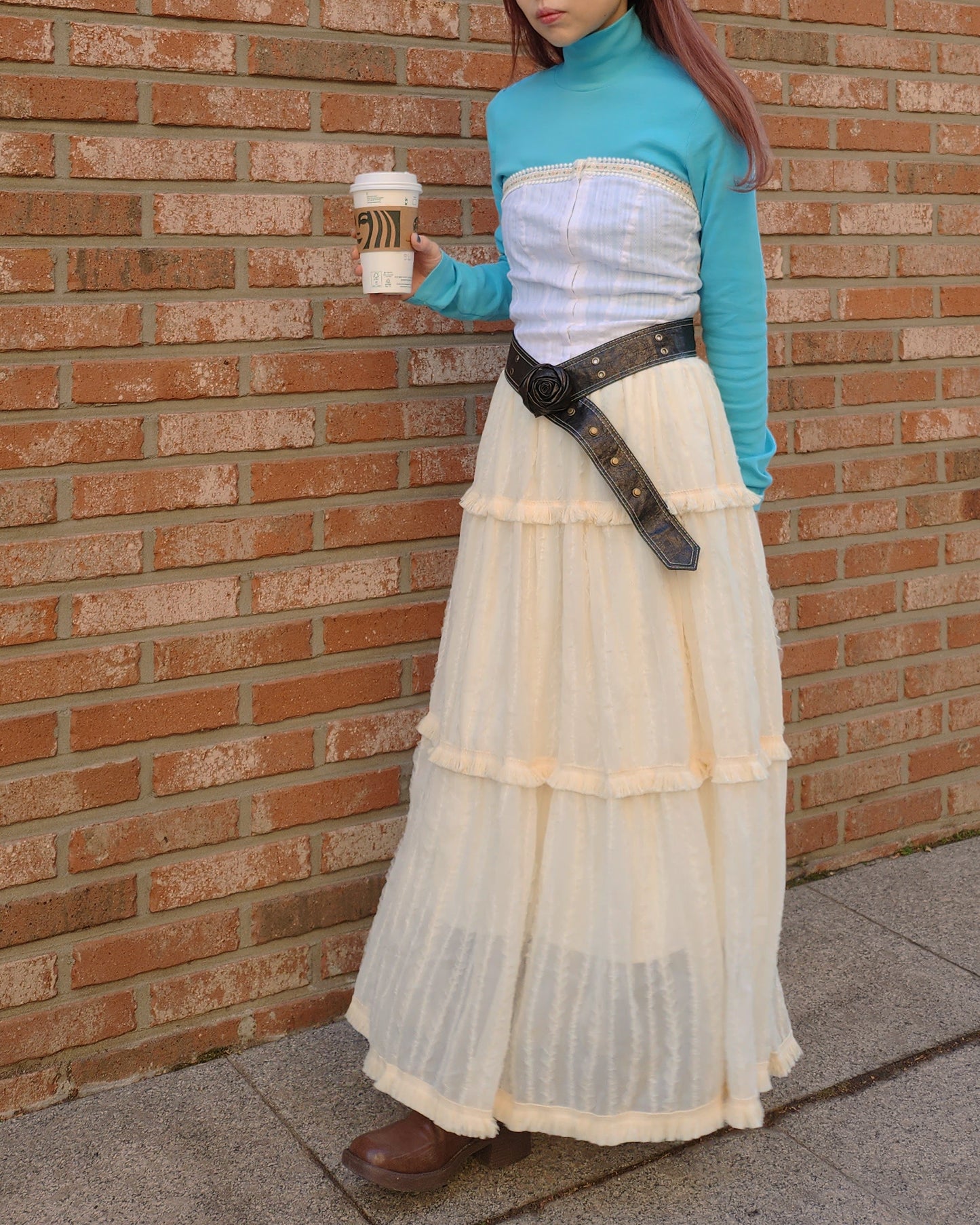 cotton flower lace bustier