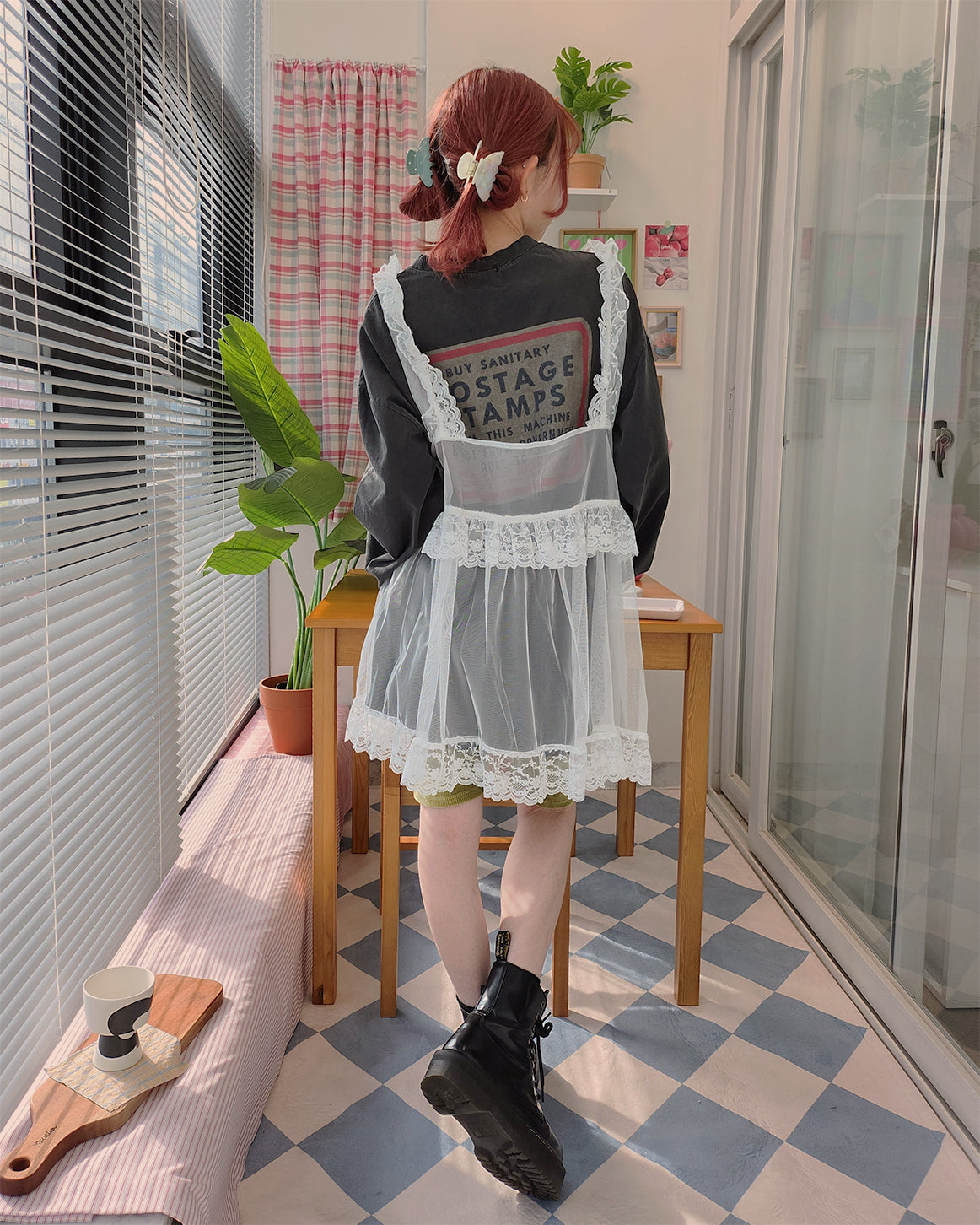 pigment box logo oversize long sleeve T