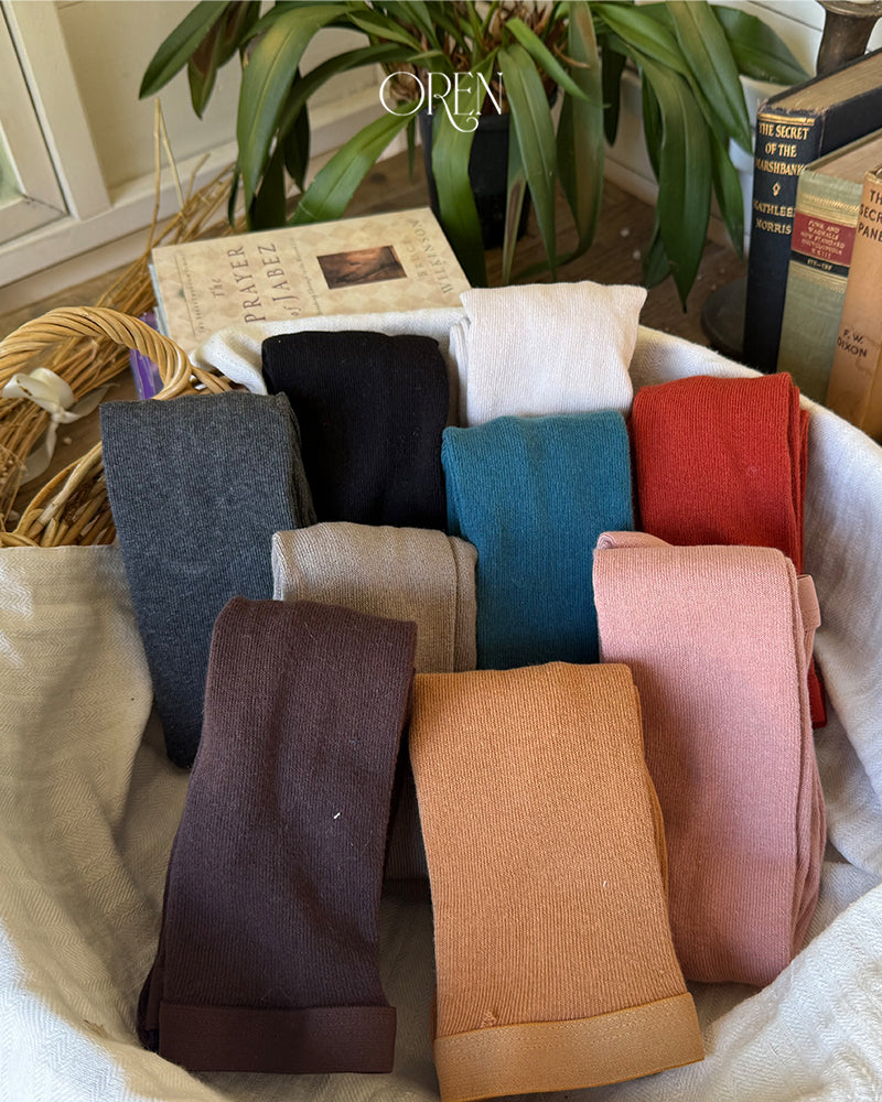 【OREN】forest color band tights