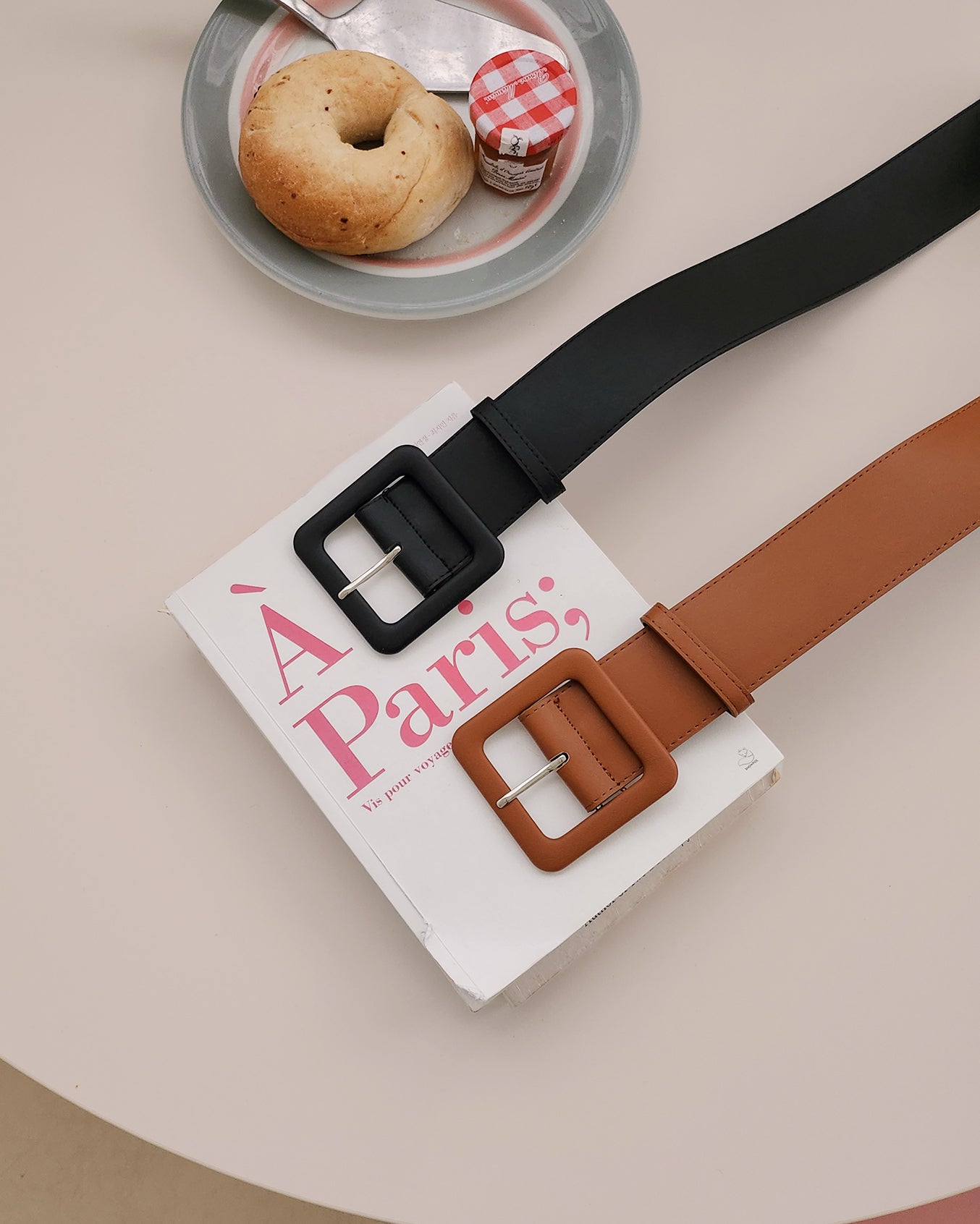 square buckle wide belt