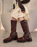 buckle belt boots
