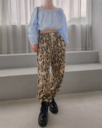 leopard sweat jogger pants