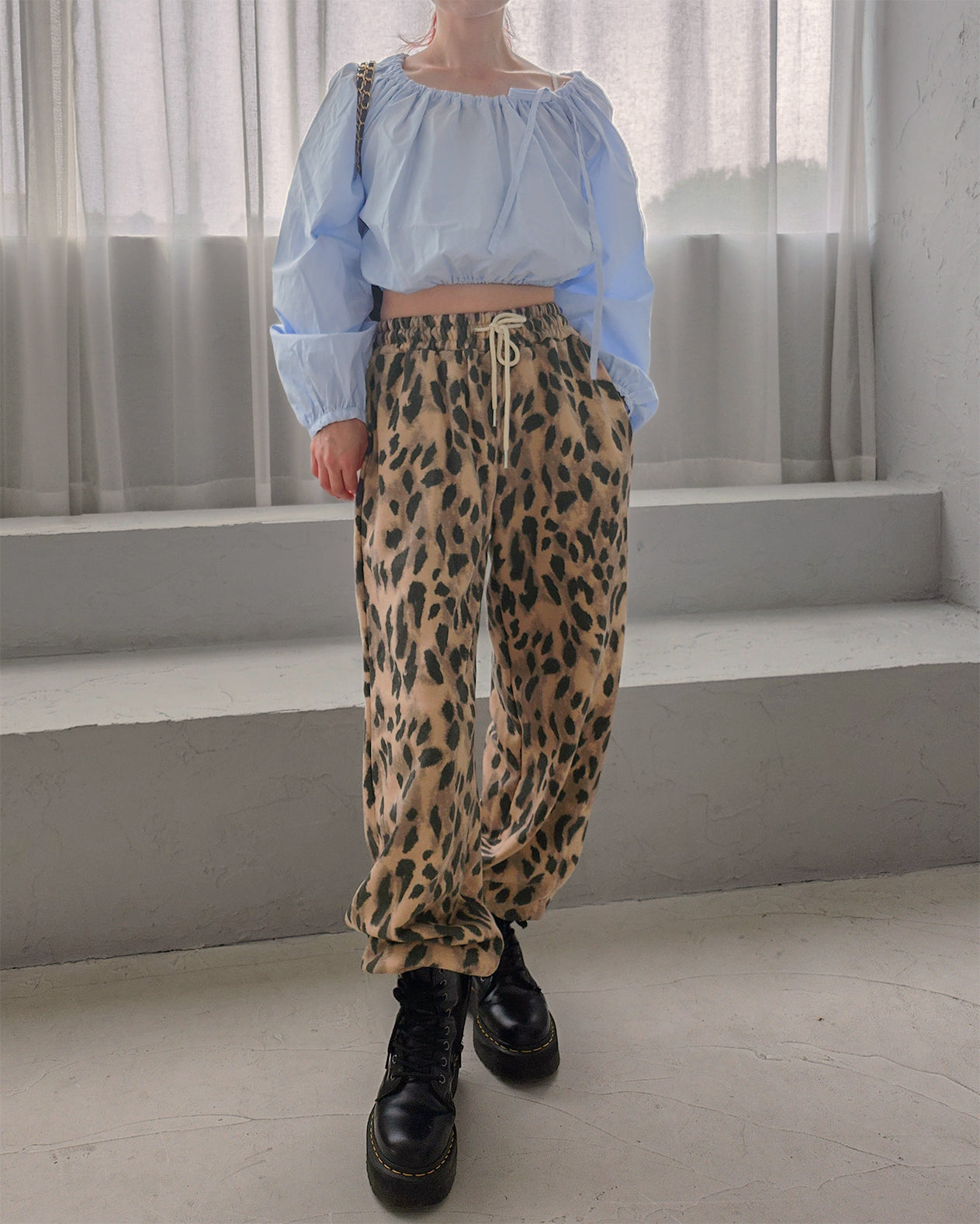 leopard sweat jogger pants