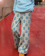 flower jacquard pants