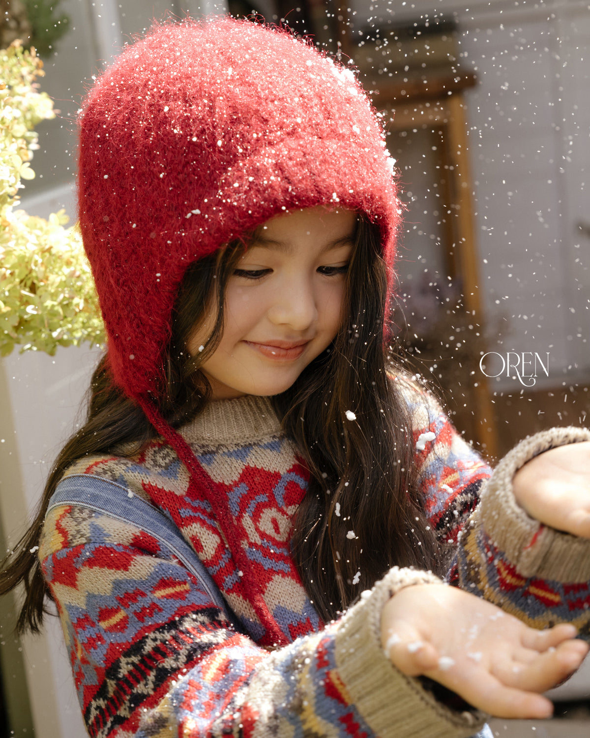 【OREN】flip knit brim beanie