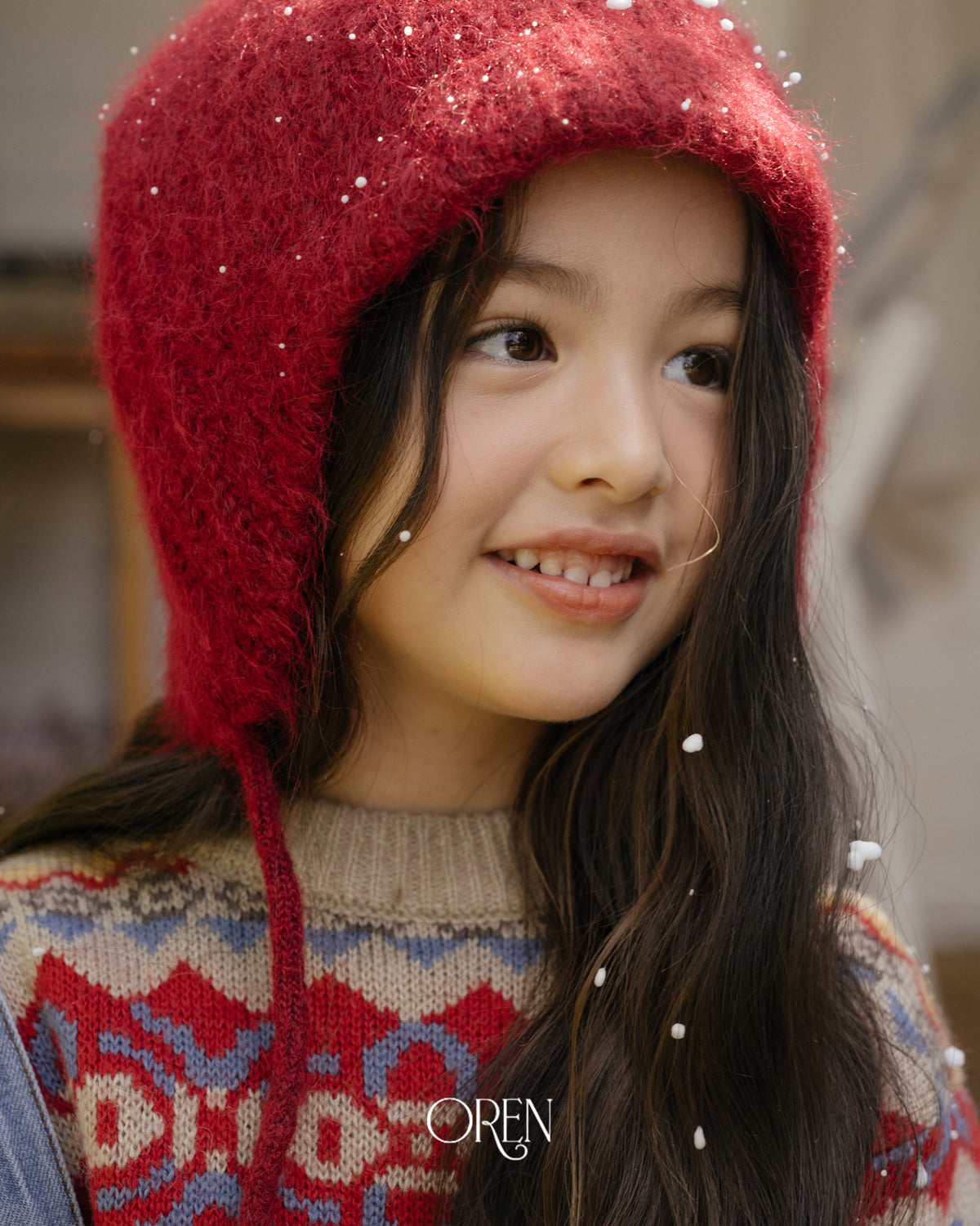 【OREN】flip knit brim beanie