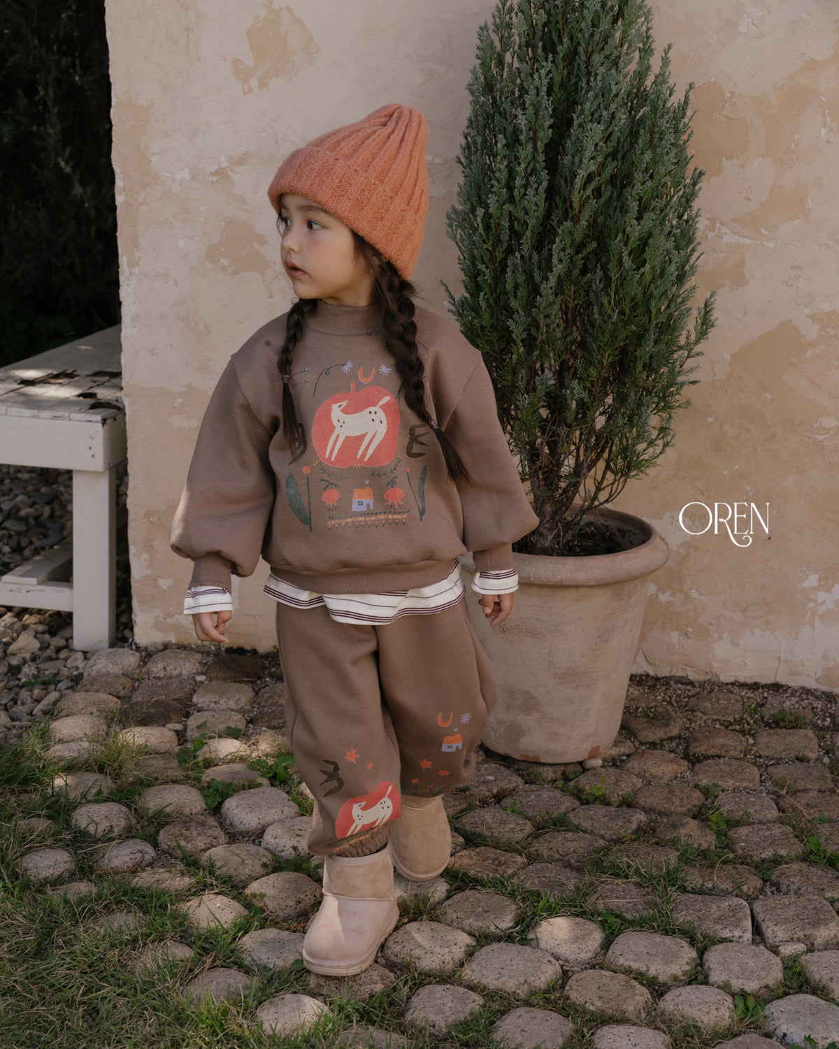 【OREN】romi garden fleece lined SET UP
