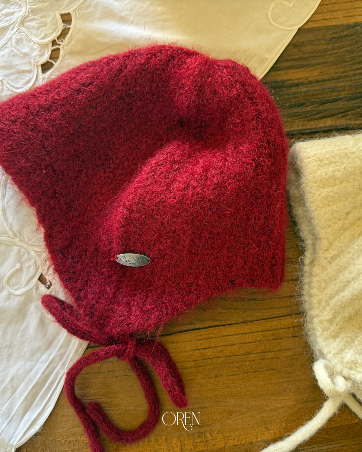【OREN】flip knit brim beanie