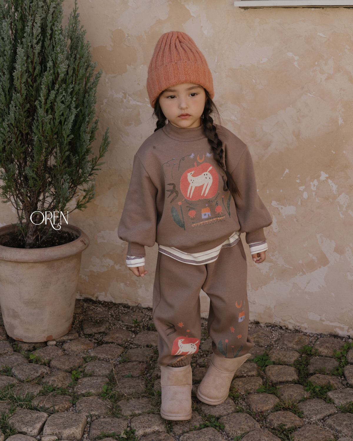 【OREN】romi garden fleece lined SET UP