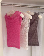 lace sheer french sleeve top