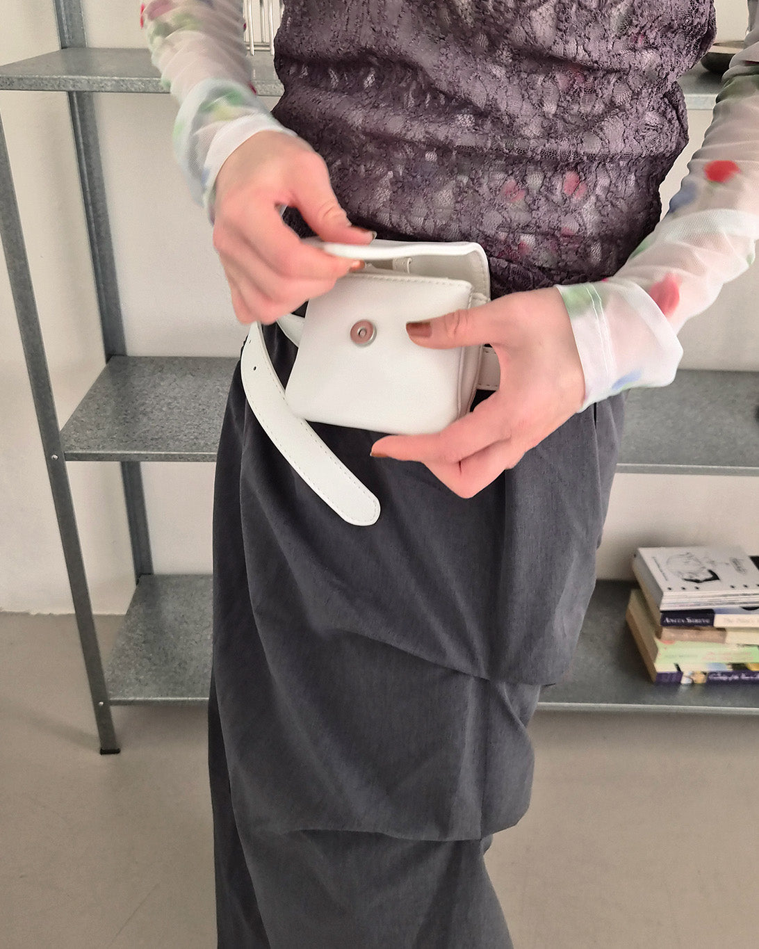 faux leather pouch belt