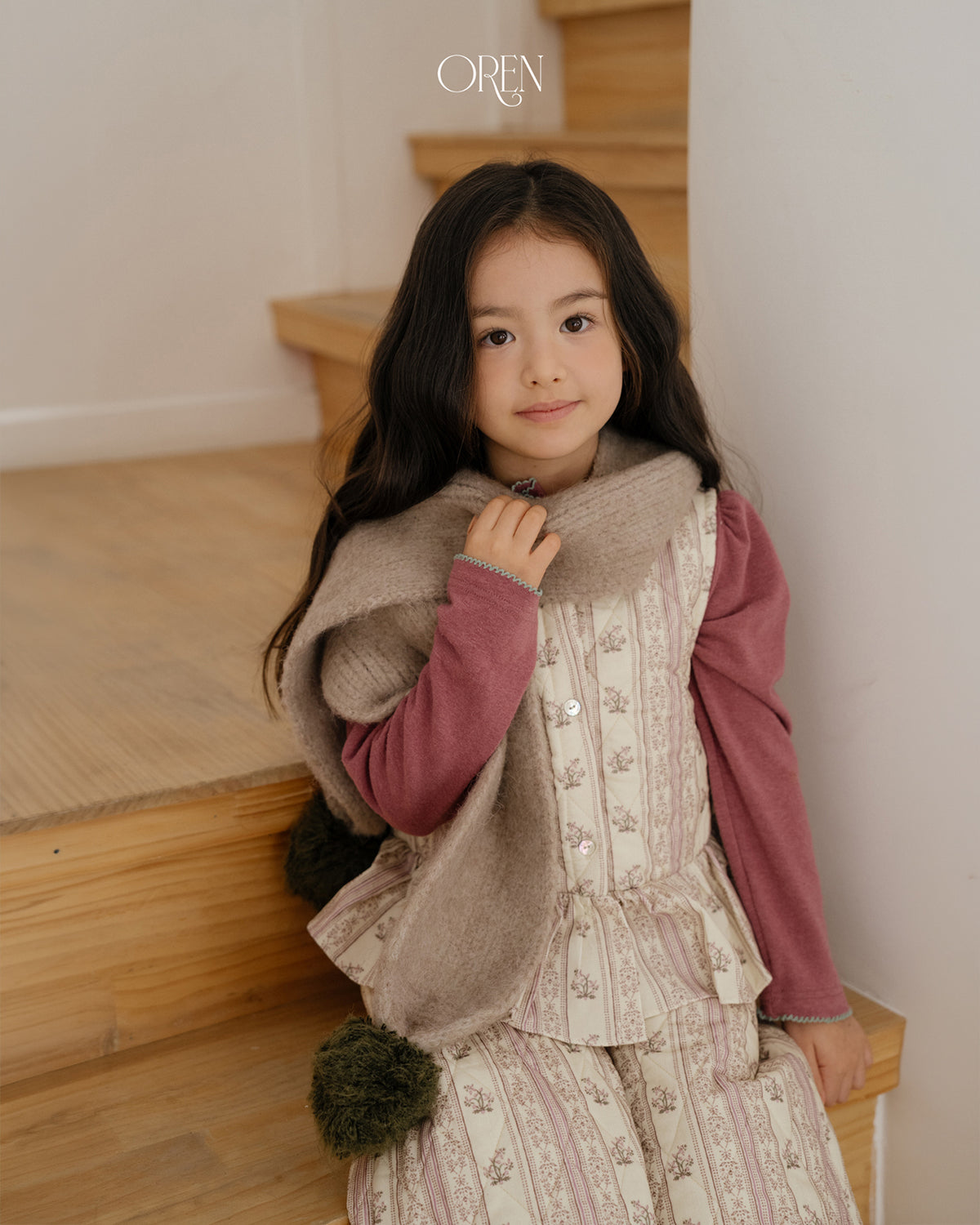 【OREN】merci pom-pom muffler