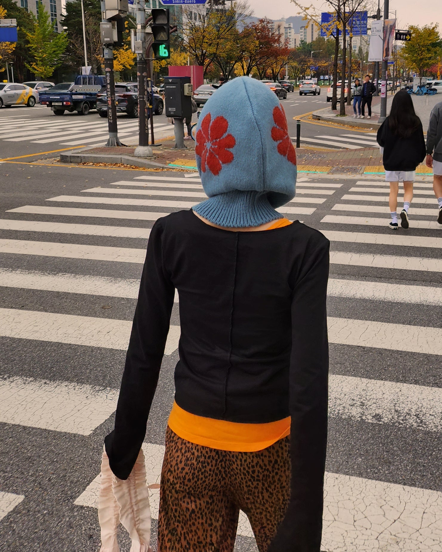 90's flower color balaclava