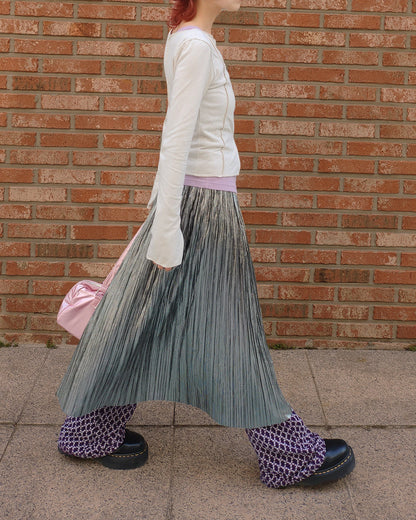 metallic accordion pleated skirt