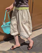 sweat nylon switch balloon half pants
