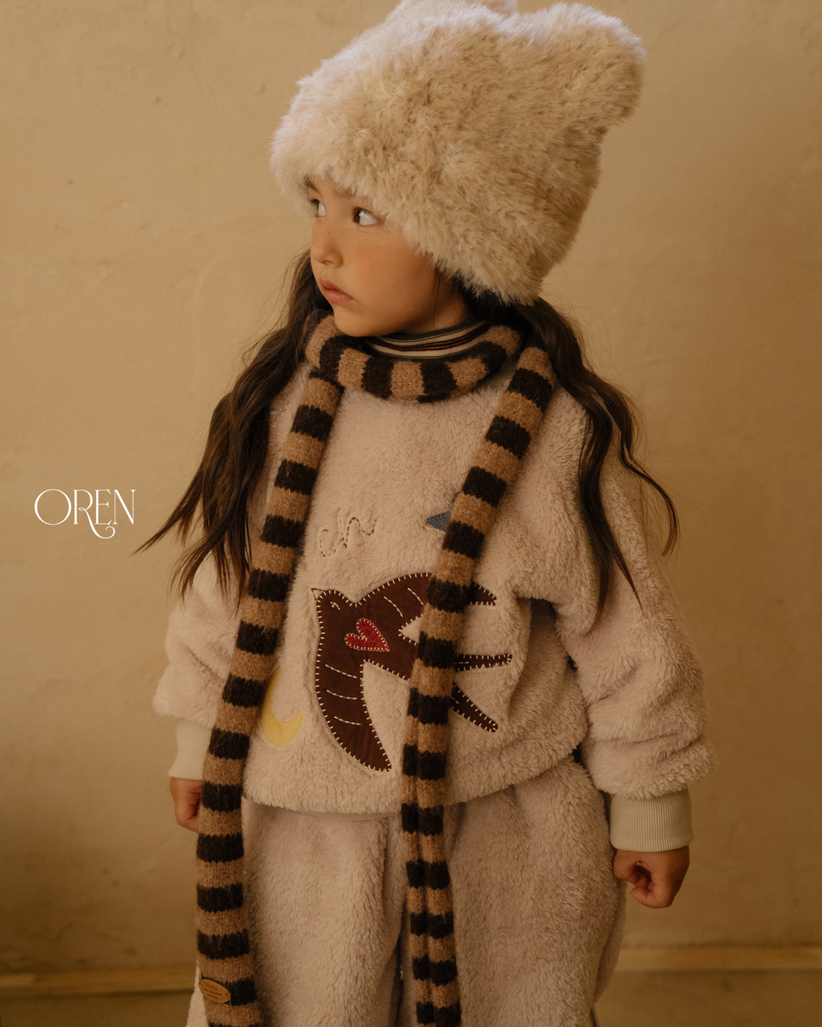【OREN】ambre striped muffler