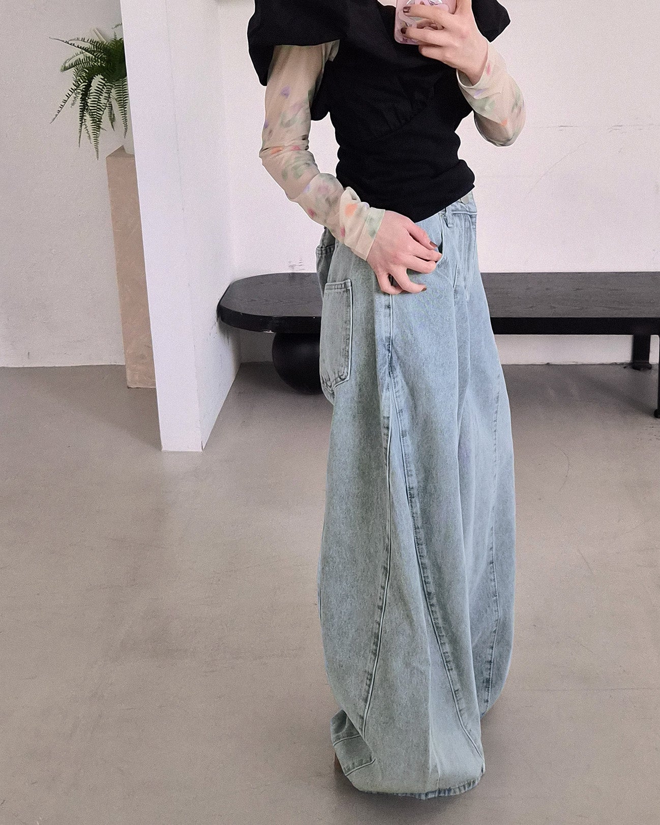 curve denim pants