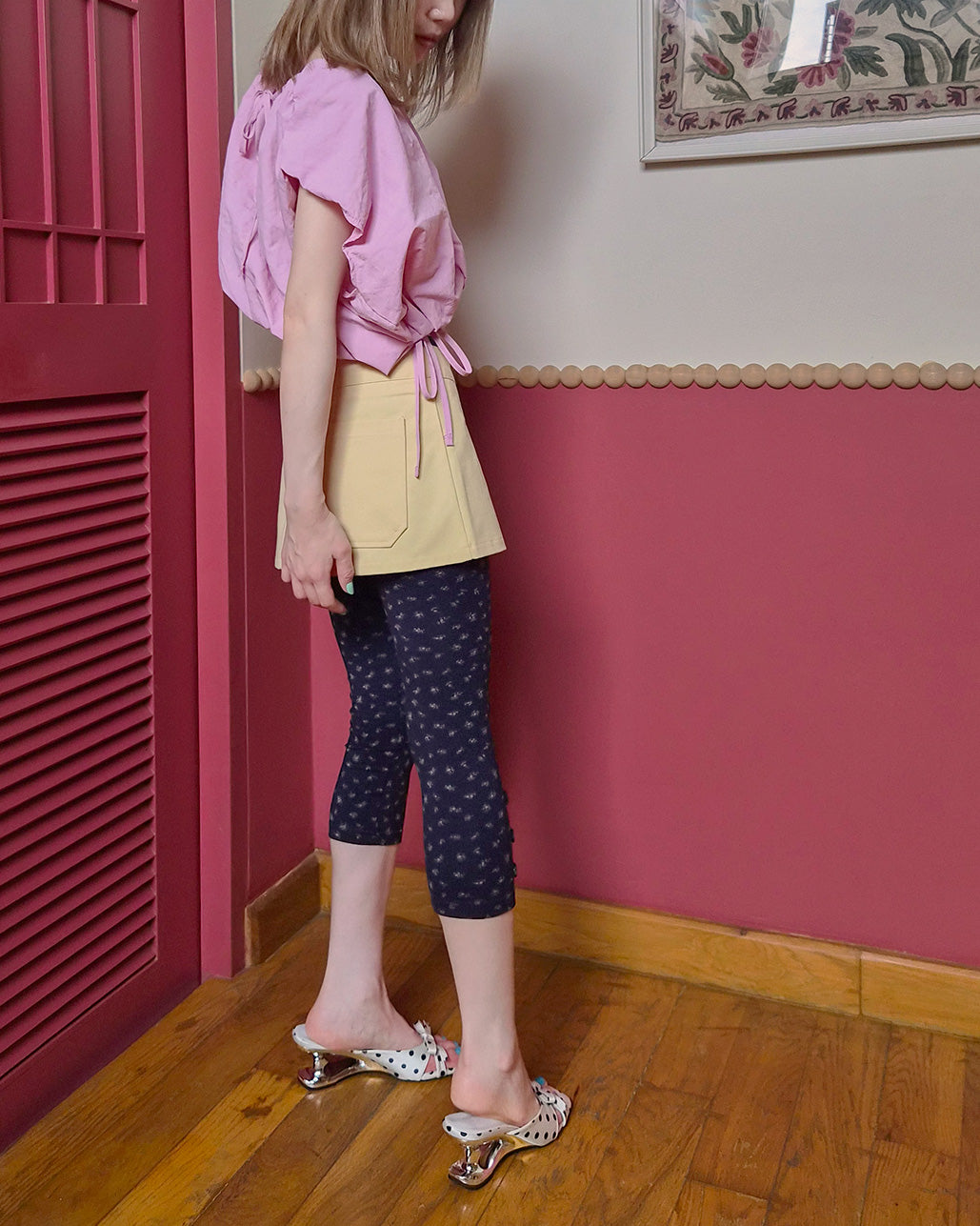 volume balloon sleeveless nylon top