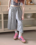 frill sweat half pants