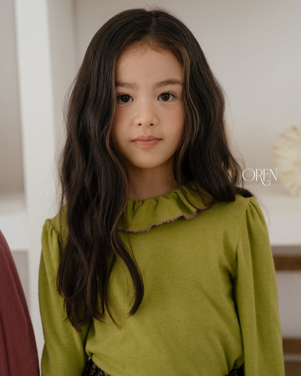 【OREN】blooming frill picot T-shirt