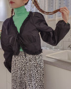 frill double ribbon blouse