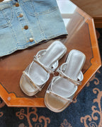 round ribbon sandals